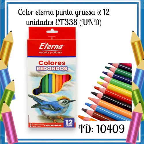 Color eterna punta gruesa x 12  unidades ET338 (UND)