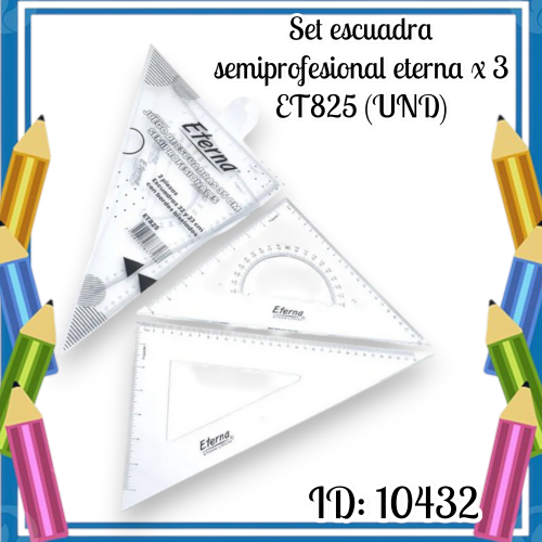 Set escuadra semiprofesional eterna 3   ET825 (UND)