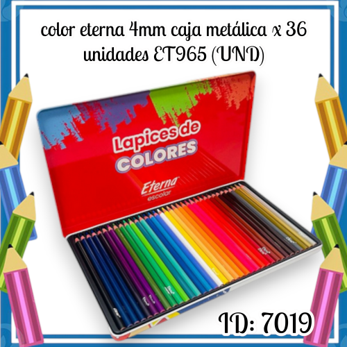 color eterna  4mm caja metálica x 36 unidades ET965 (UND)
