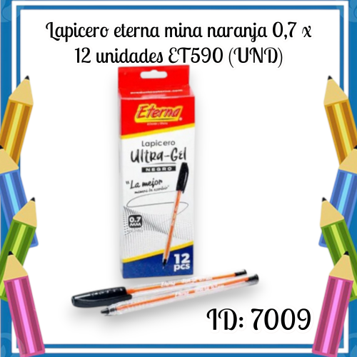 Lapicero eterna mina naranja 0,7 x 12 unidades ET590 (UND)