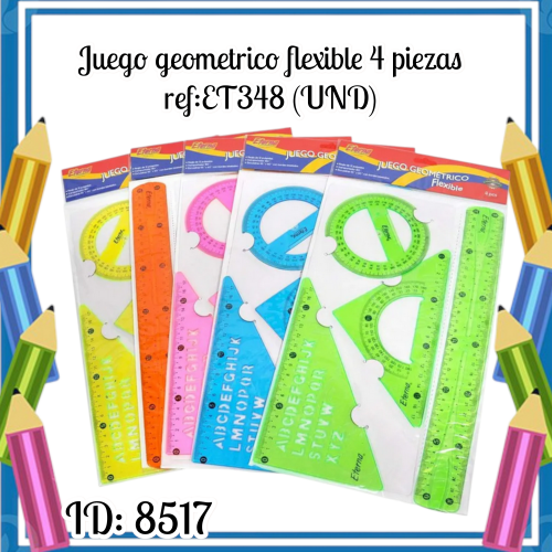 Juego geometrico flexible 4 piezas ref:ET348 (UND)