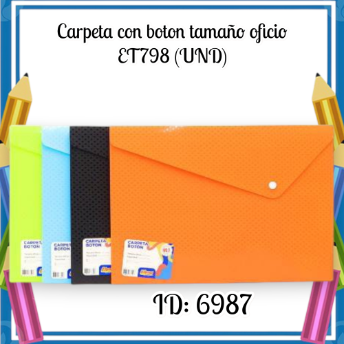 Carpeta con boton tamaño oficio ET798 (UND)