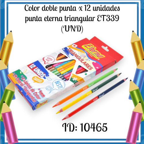 Color doble punta x 12 unidades punta eterna triangular ET339 (UND)