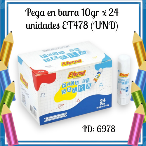 Pega en barra 10gr x 24 unidades ET478 (UND)
