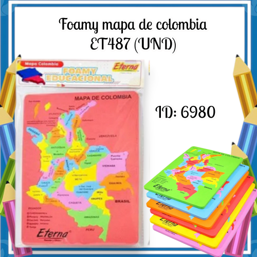 Foamy mapa de colombia ET487 (UND)