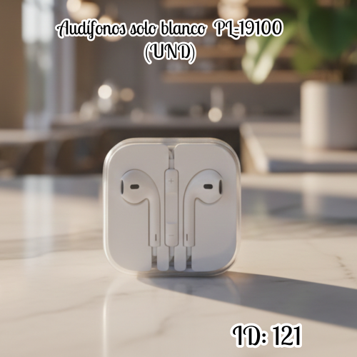 Audífonos solo blanco  PL-19100 (UND)