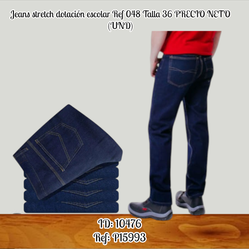 Jeans stretch dotación y escolar Ref 048 Talla 36 PRECIO NETO (UND)