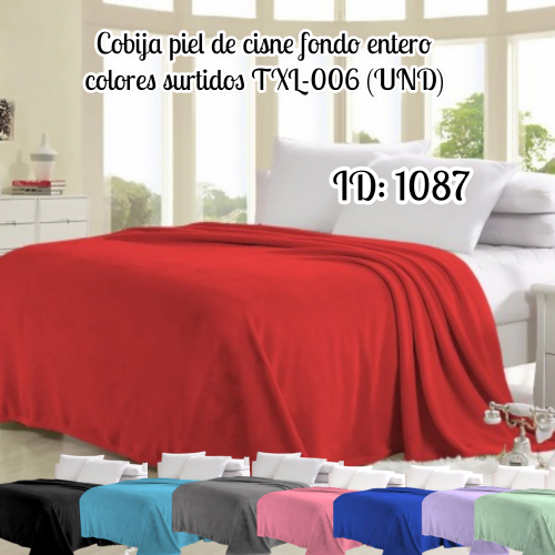 Cobija piel de cisne fondo entero colores surtidos TXL-006 (UND)