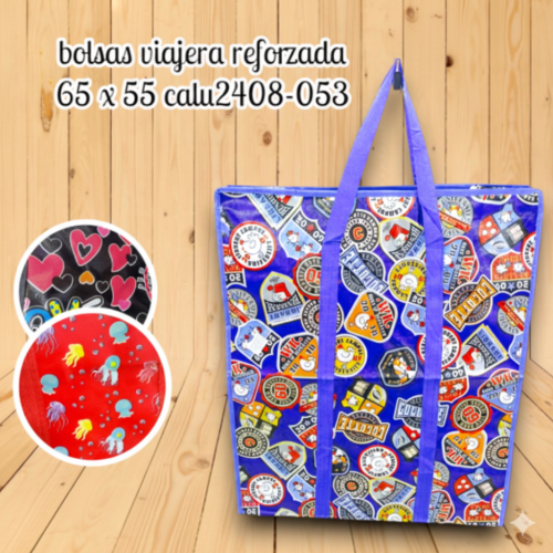 Bolsas viajera reforzada estilos surtidos 65 x 55 cm calu2408-053 (UND)