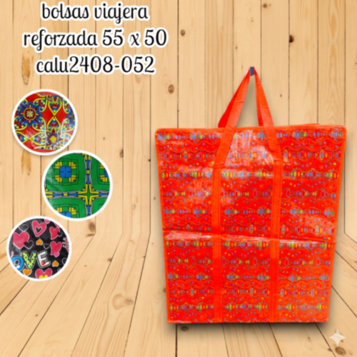 Bolsas viajera reforzada estilos surtidos 55 x 50 cm calu2408-052 (UND)