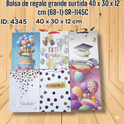Bolsa de regalo 3D grande surtida 40x30x12 cm (68-1) SR-1145C (DC)