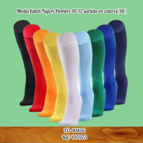 Media futbol Nylon Hombre 10-12 surtida en colores(DC)