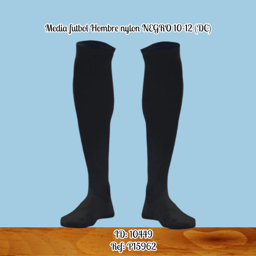 Media futbol Hombre nylon  NEGRO 10-12 (DC)