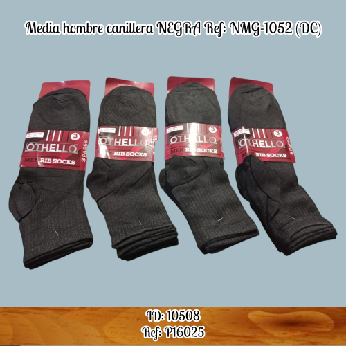 Media hombre canillera NEGRA Ref: NMG-1052  (DC)