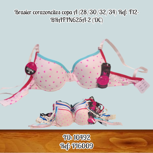 Brasier corazoncitos copa A (28/30/32/34) Ref: F12-BRAFIN625A-2 (DC)