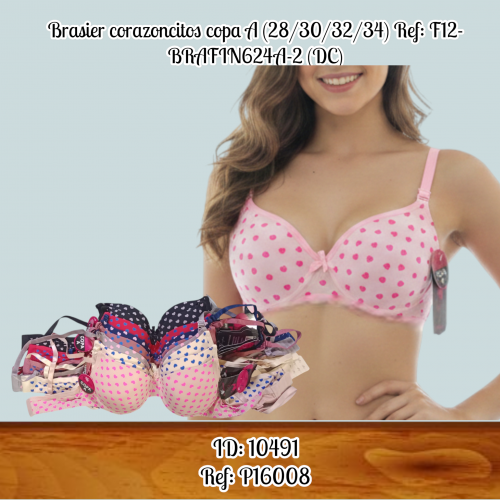 Brasier corazoncitos copa A (28/30/32/34) Ref: F12-BRAFIN624A-2 (DC)