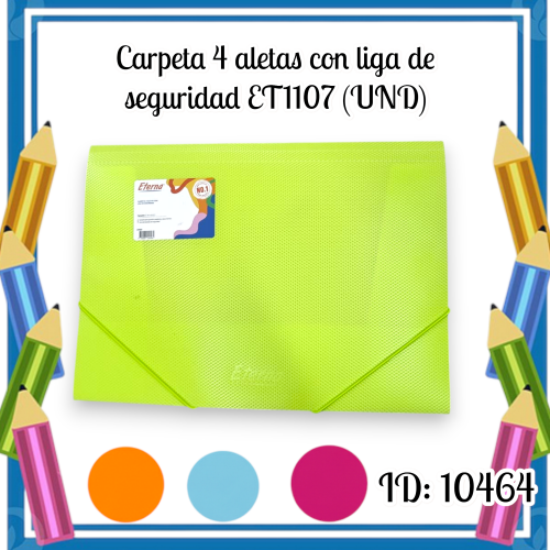 Carpeta 4 aletas con liga de seguridad ET1107 (UND)