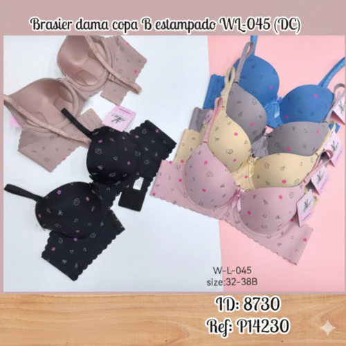 Brasier dama copa B estampado WL-045 (DC) NETO