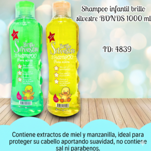 Shampoo infantil brillo silvestre BONDS 1000 ml (UND)