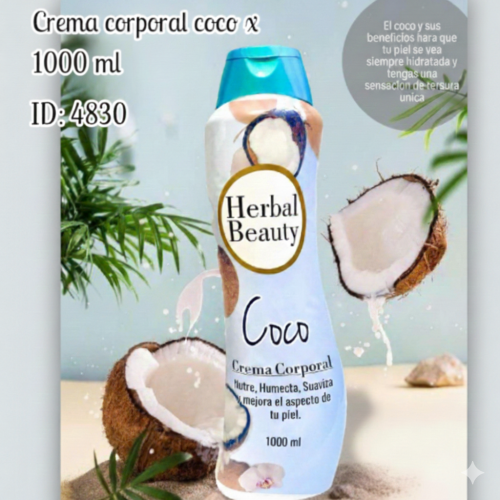 Crema corporal coco x 1000 ml (UND)