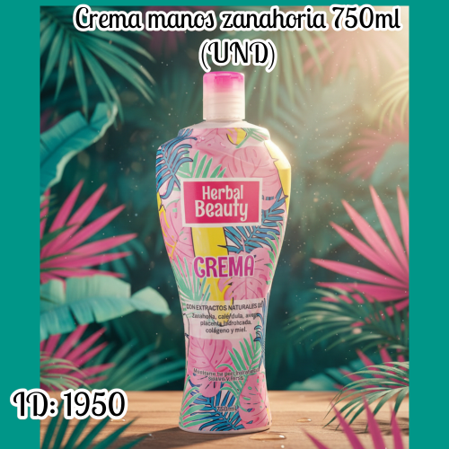 Crema manos zanahoria 750ml (UND)