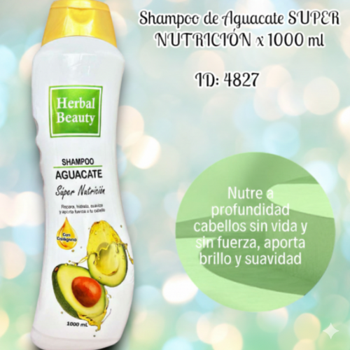 Shampoo aguacate SUPER NUTRICIÓN x 1000 ml (UND)