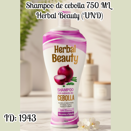 Shampoo de cebolla 750 ML Herbal Beauty (UND)