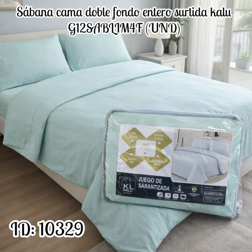 Sábana  cama doble fondo entero surtida  kalu  G12SABLIM4F  (UND)