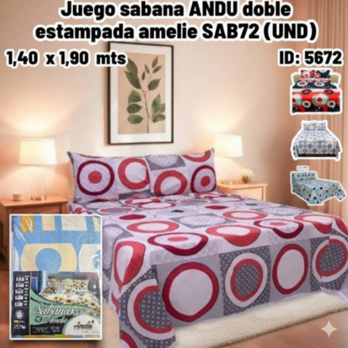 Juego sabana ANDU Queen estampada amelie  (UND)