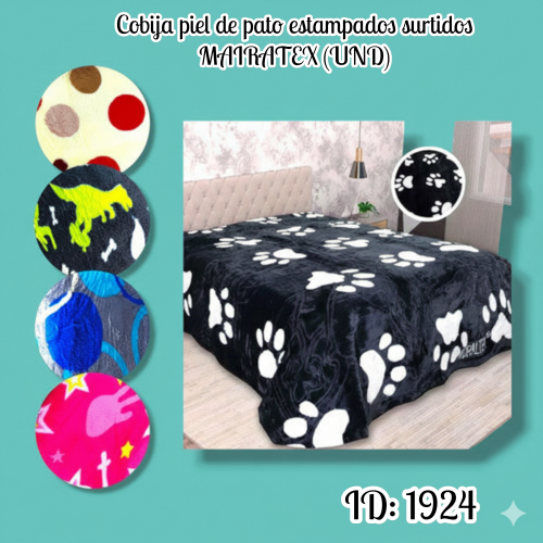 Cobija piel de pato estampados surtidos MAIRATEX (UND)