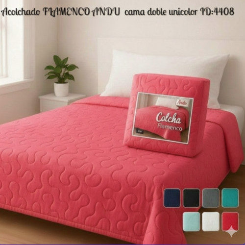 Acolchado FLAMENCO ANDU cama doble unicolor (UND)