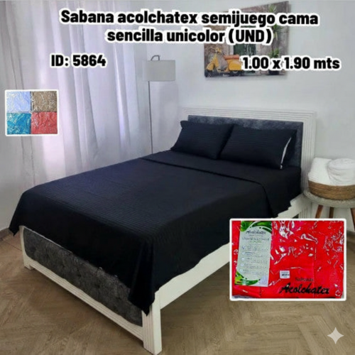 Sabana acolchatex cama sencilla bicolor (un lado estampada y el otro fondo entero) (UND)