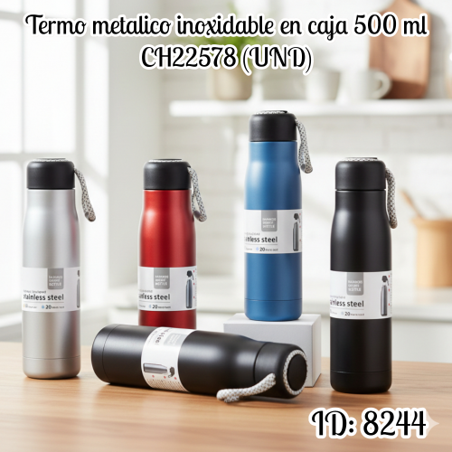 Termo metalico inoxidable en caja 500 ml CH22578 (UND)