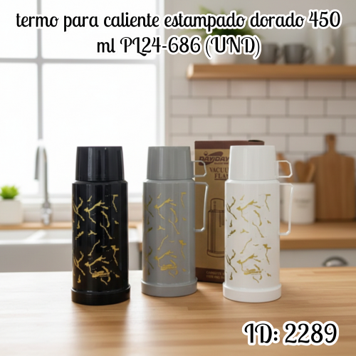 termo para caliente estampado dorado 450 ml PL24-686 (UND)