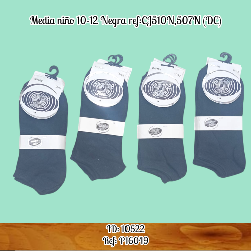 Media niño 10-12 Negra ref:CJ510N,507N (DC)