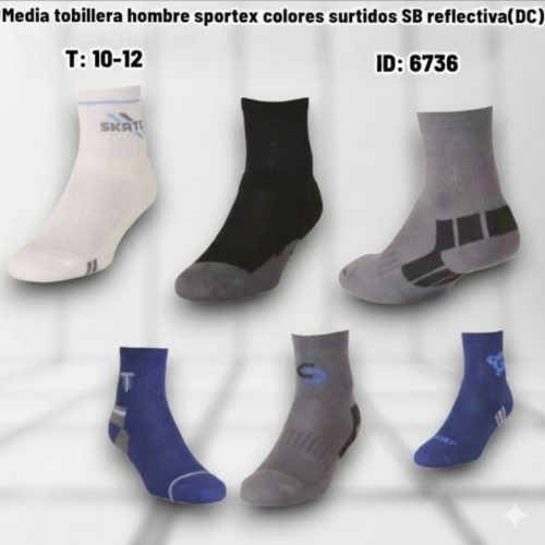 Media tobillera hombre sportex colores surtidos SB reflectiva(DC)