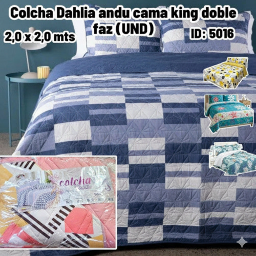 Colcha Dahlia andu cama king doble faz (UND)