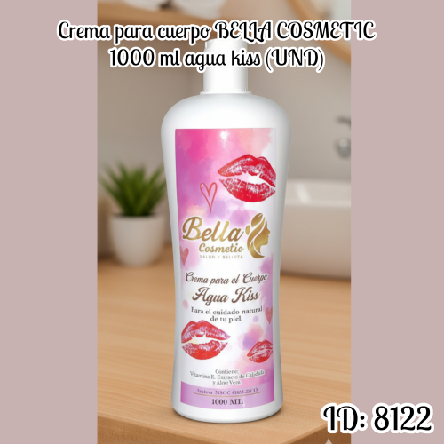 Crema para cuerpo  BELLA COSMETIC 1000 ml agua kiss (UND)