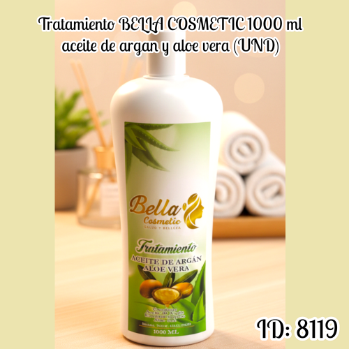 Tratamiento BELLA COSMETIC 1000 ml aceite de argan y aloe vera (UND)