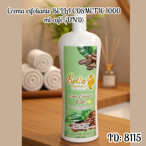 Crema exfoliante BELLA COSMETIC 1000 ml café (UND)