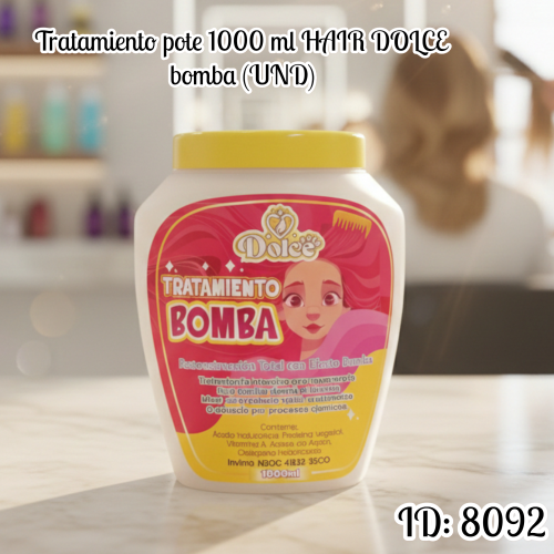 Tratamiento pote 1000 ml HAIR DOLCE bomba (UND)