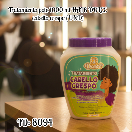 Tratamiento pote 1000 ml HAIR DOLCE cabello crespo (UND)