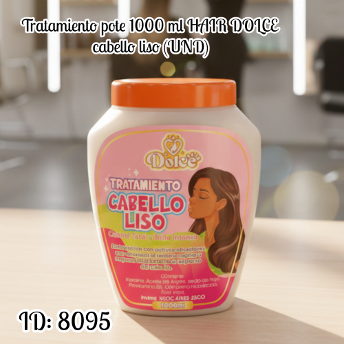 Tratamiento pote 1000 ml HAIR DOLCE cabello liso (UND)