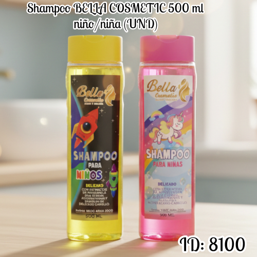 Shampoo BELLA COSMETIC 500 ml niño/niña (UND)