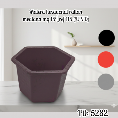 Matera hexagonal rattan mediana mg 15L ref 115 (UND)