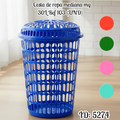 Cesta de ropa mediana mg 30L Ref 103 (UND)