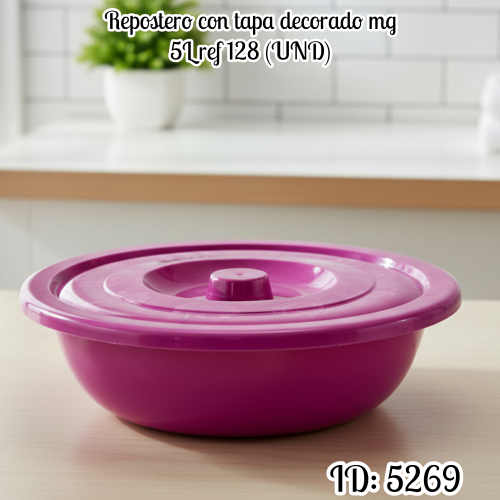 Repostero con tapa decorado mg 5L ref 128 (UND)