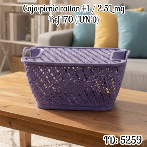 Caja picnic rattan #1 / 2.5L mg Ref 170 (UND)