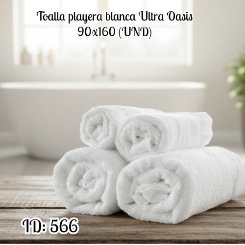Toalla playera blanca Ultra Oasis 90x160 (UND)