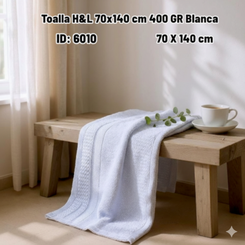 Toalla H&L 70x140 cm 400 GR Blanca (UND)